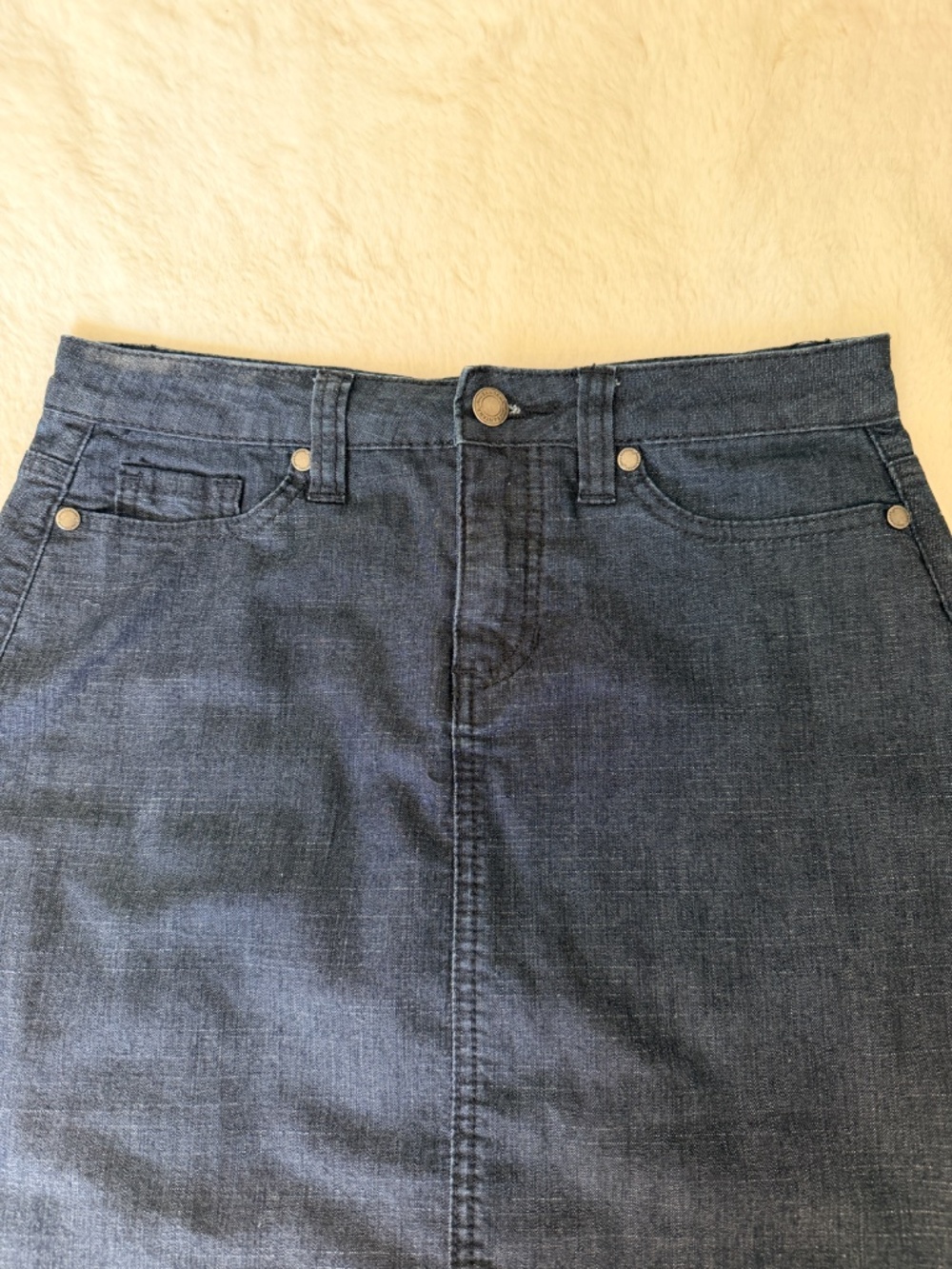 Classic & Versatile Santana Jeans Dark Wash Stretch Denim Midi Pencil Skirt Sz 6